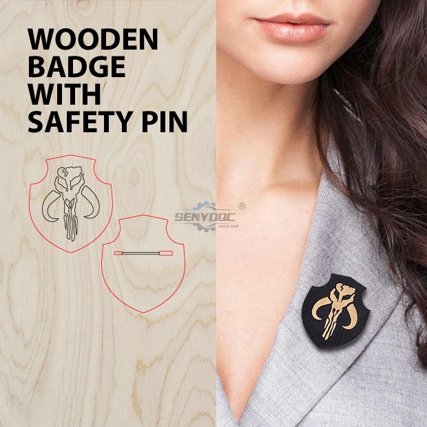 How-to: Wooden badge with safety pin