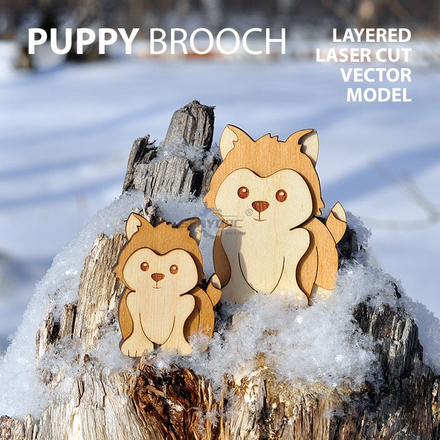 Puppy brooch