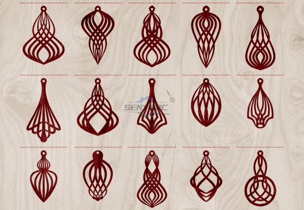 Earrings set Wavy symmetry