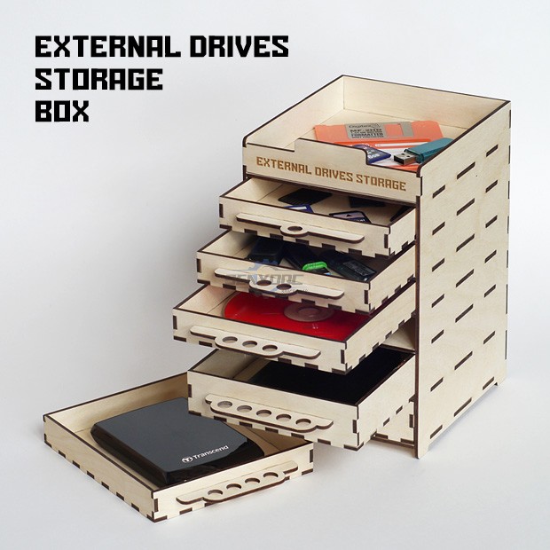 External drives storage box