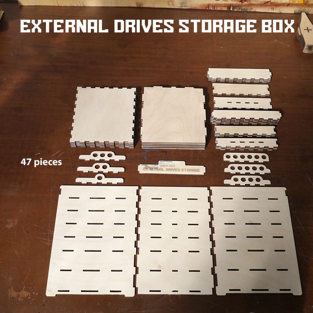 External drives storage box