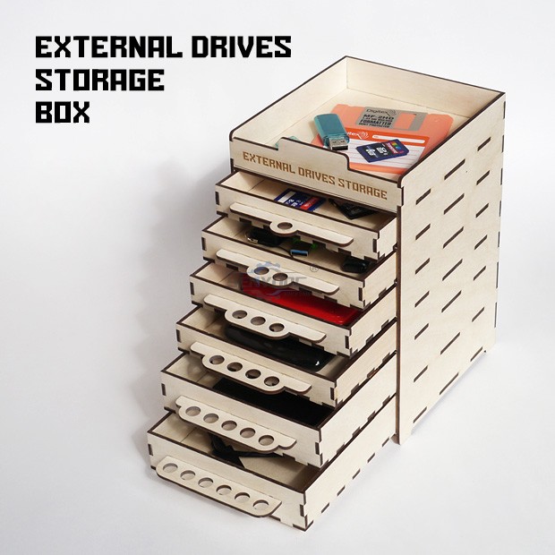 External drives storage box