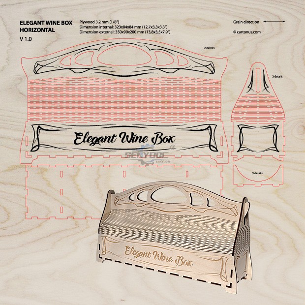 Elegant wine box horizontal