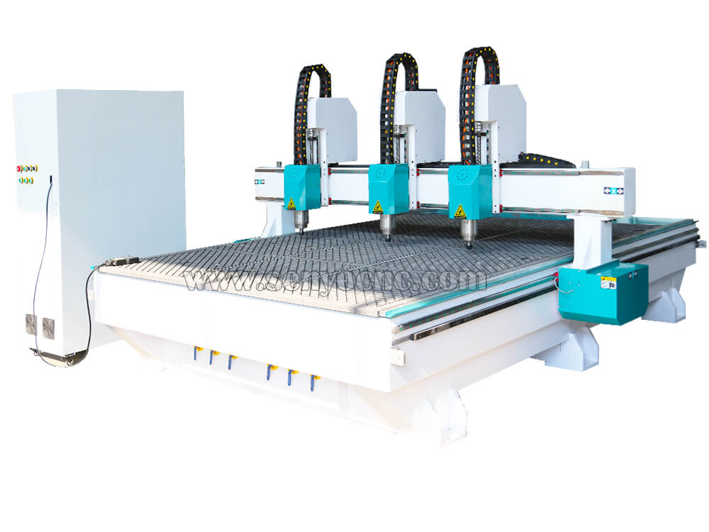 Three Independent Head CNC Router Machine