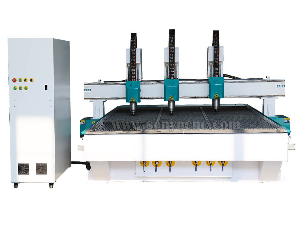 Three Independent Head CNC Router Machine