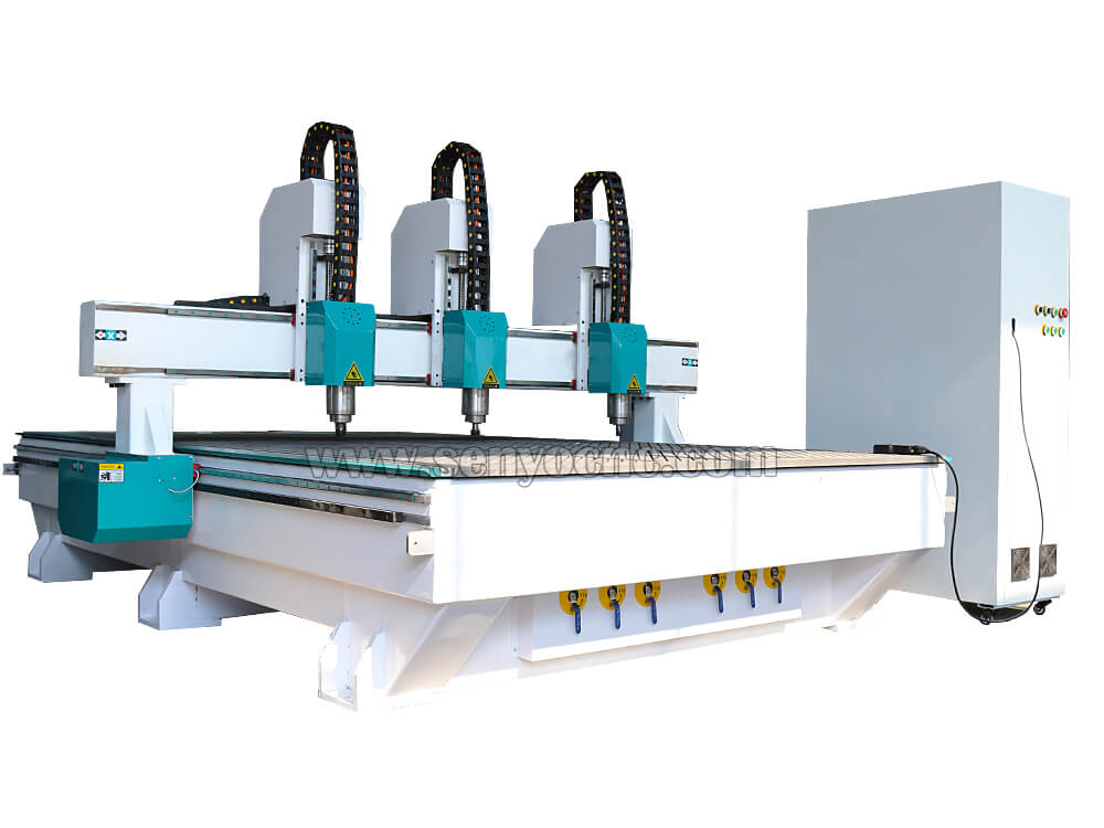 Three Independent Head CNC Router Machine