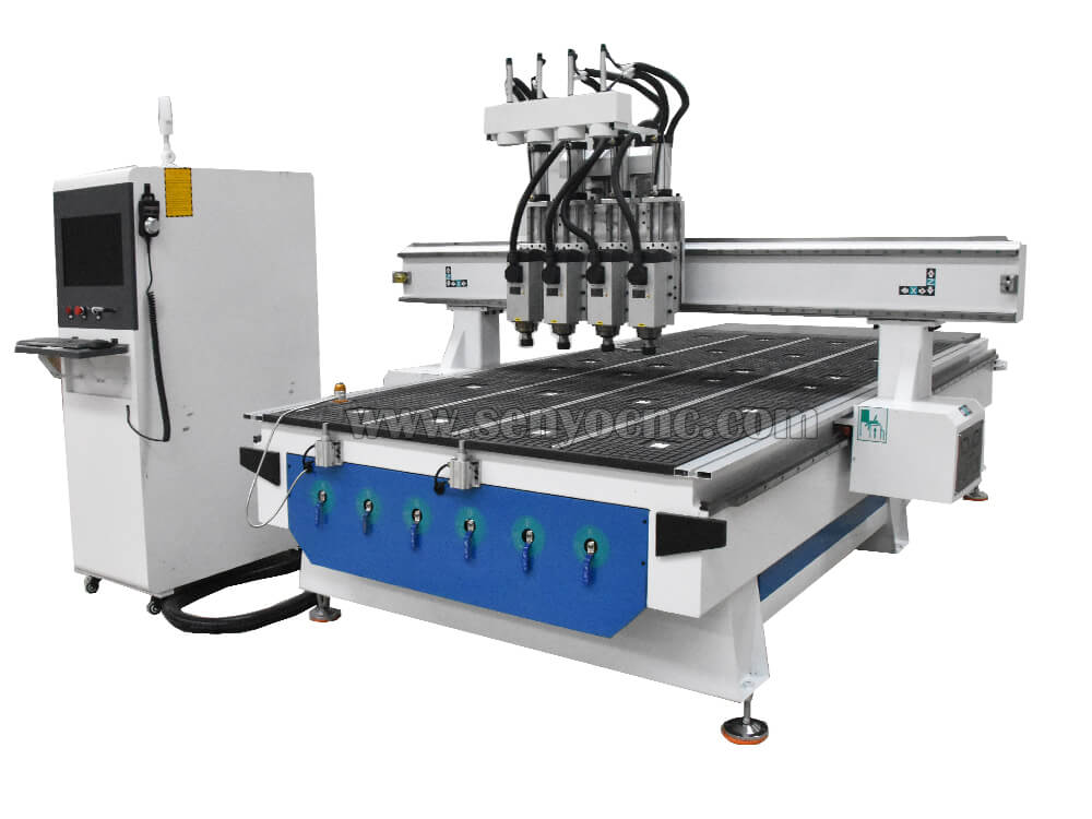 Woodworking Furniture 4 Spindle Atc Cnc Router Machine