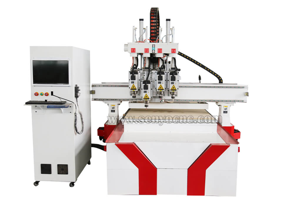 Woodworking Furniture 4 Spindle Atc Cnc Router Machine