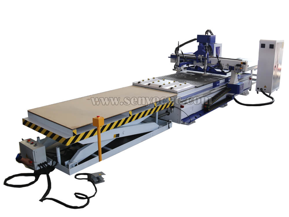 Door Furniture Line Making Machine Automatic Loading Unloading ATC CNC Router