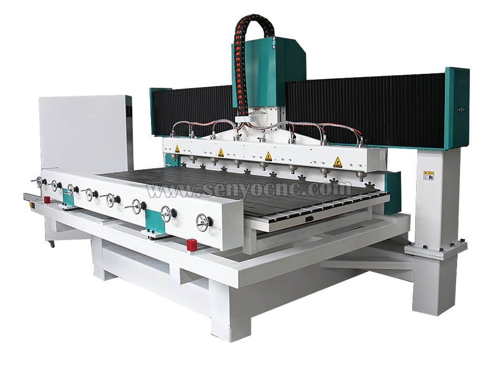 3D CNC Router Woodworking Machine 8 heads with 4 axis Rotary