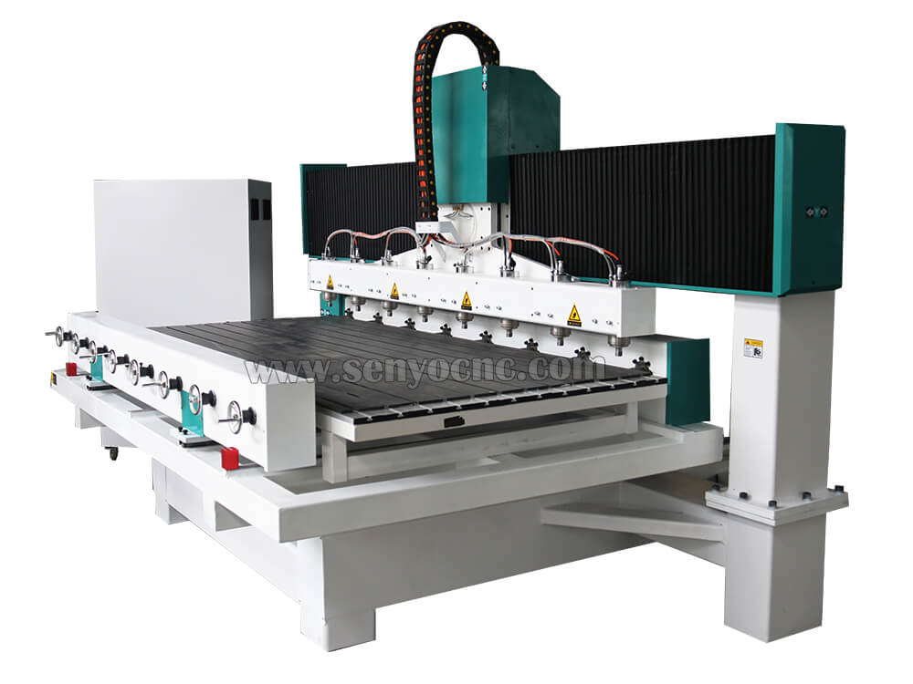 3D CNC Router Woodworking Machine 8 heads with 4 axis Rotary