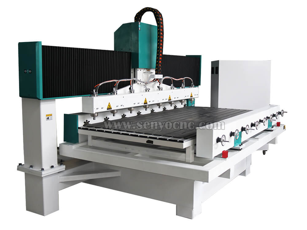 3D CNC Router Woodworking Machine 8 heads with 4 axis Rotary