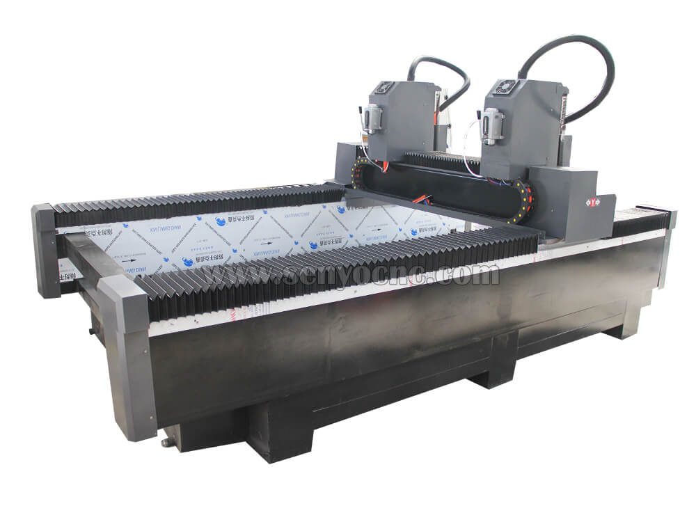 Stone CNC Router Engraving Granite Machine One Holder Two Spindle