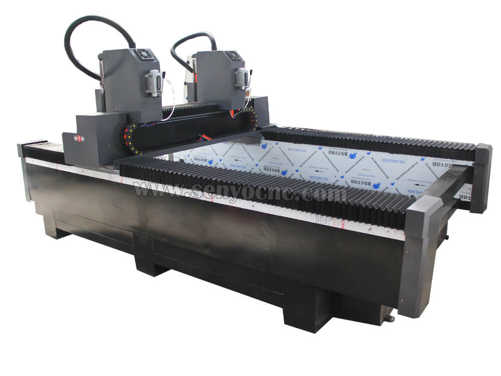 Stone CNC Router Engraving Granite Machine One Holder Two Spindle