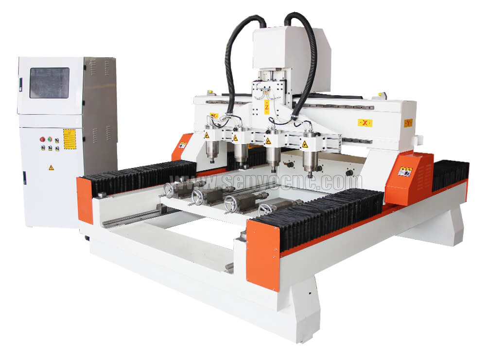 High efficiency Multi Head Rotary 4 Axis 3d Wood CNC Router Machine