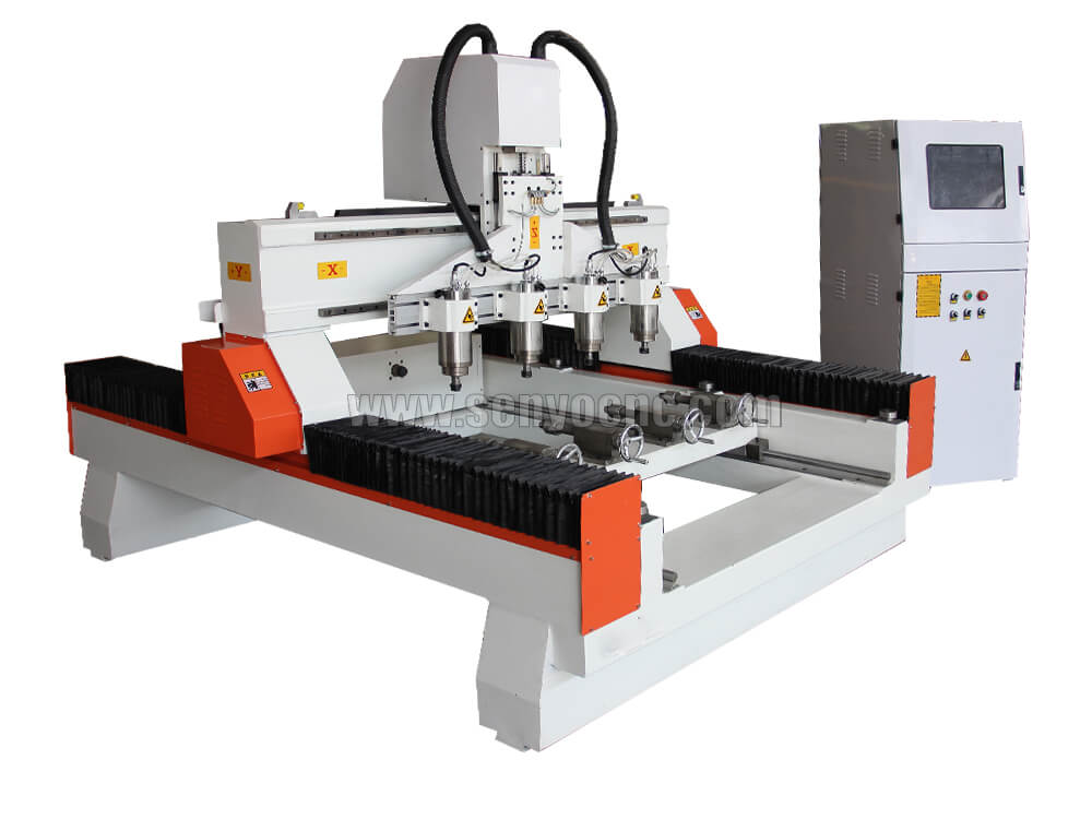 High efficiency Multi Head Rotary 4 Axis 3d Wood CNC Router Machine