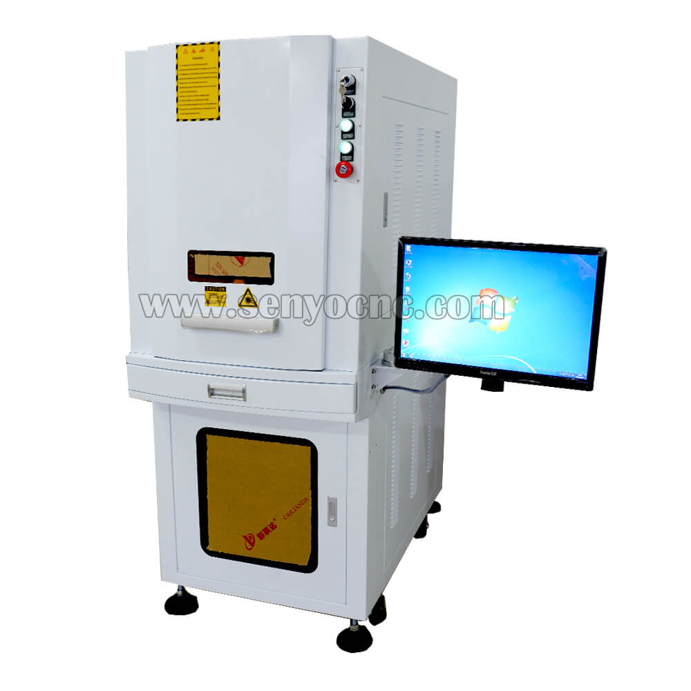 Full Closed Type Fiber Laser Marking Machine High Safety Color Metal Laser Jewelry Engraving