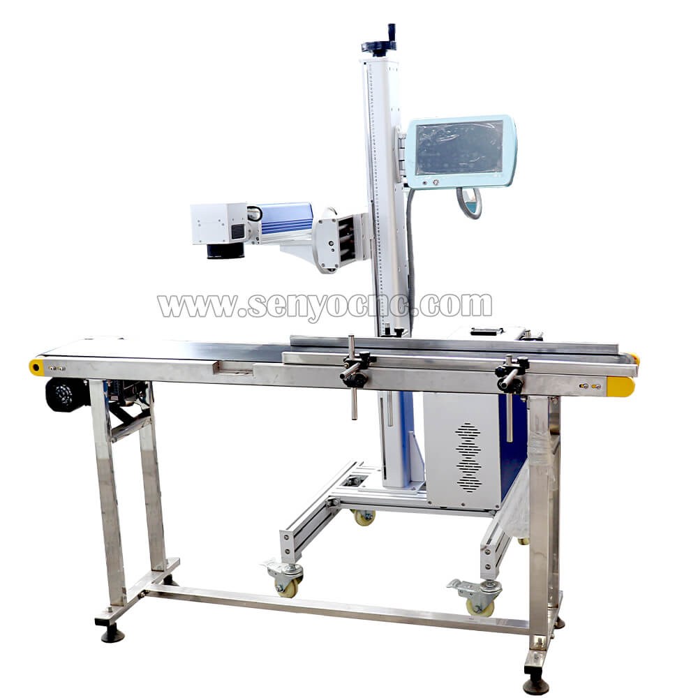 Flying Fiber Laser With Visual Positioning System CCD Camera Production Date PVC PE Pipe Marker Printer Marking Machine