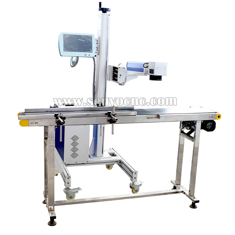 Flying Fiber Laser With Visual Positioning System CCD Camera Production Date PVC PE Pipe Marker Printer Marking Machine