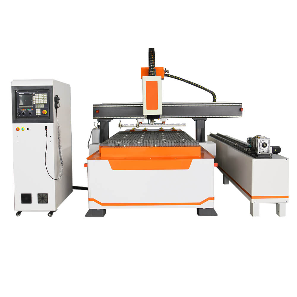 ATC 3D CNC Woodworking Router with 4th Axis Rotary Table
