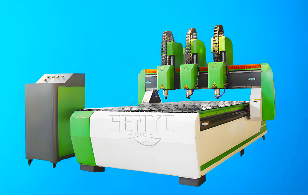 Best Three Heads CNC Router for Furniture Industry Cabinet Making Wood Door Manufacturing