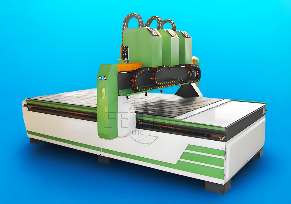Best Three Heads CNC Router for Furniture Industry Cabinet Making Wood Door Manufacturing