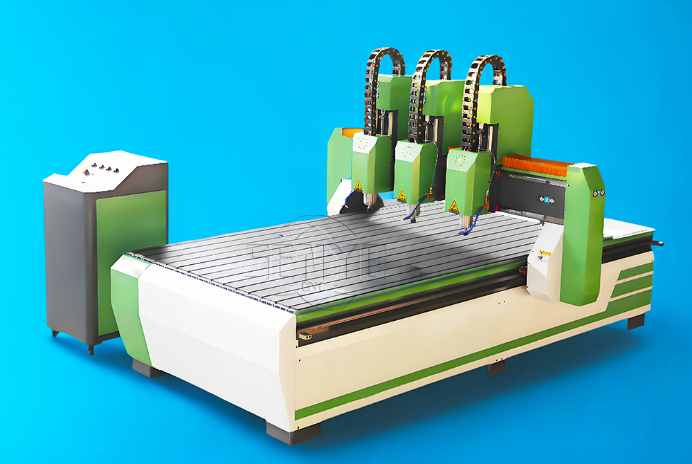Best Three Heads CNC Router for Furniture Industry Cabinet Making Wood Door Manufacturing