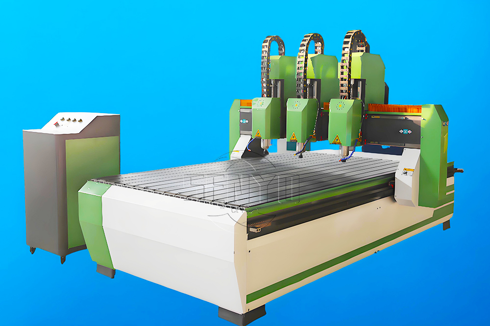 Best Three Heads CNC Router for Furniture Industry Cabinet Making Wood Door Manufacturing