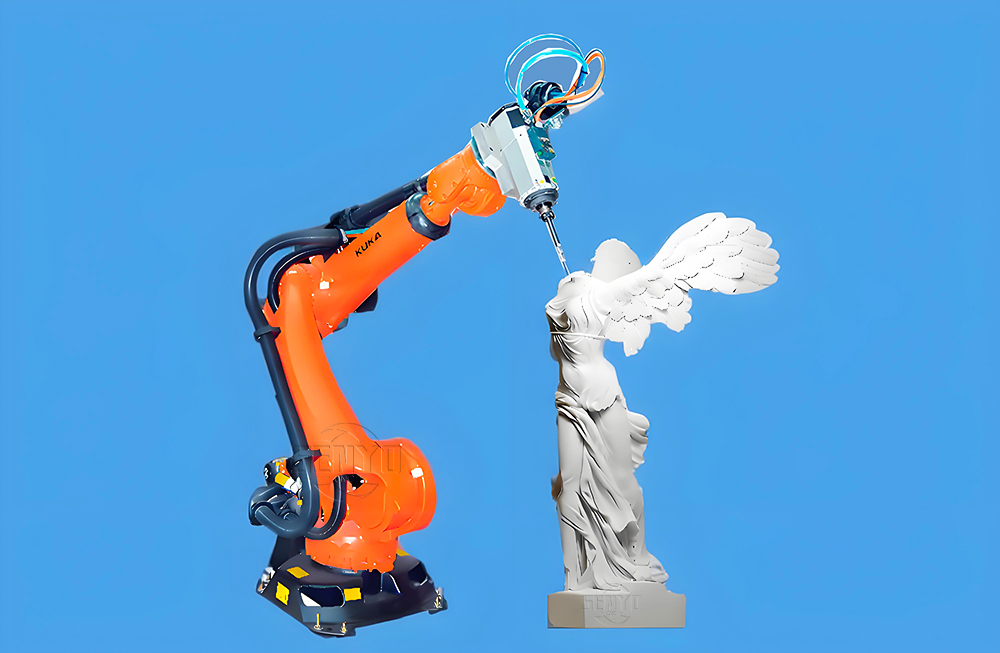 KUKA Robotic Body Granite Engrave 3d Marble Sculpture Carving Statue Making Robot Arm Cnc Stone Machine