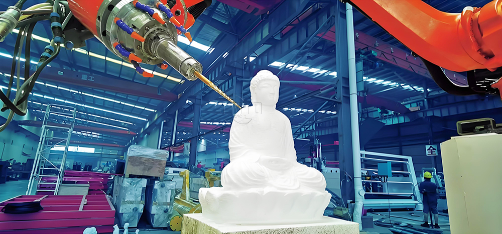 KUKA Robotic Body Granite Engrave 3d Marble Sculpture Carving Statue Making Robot Arm Cnc Stone Machine