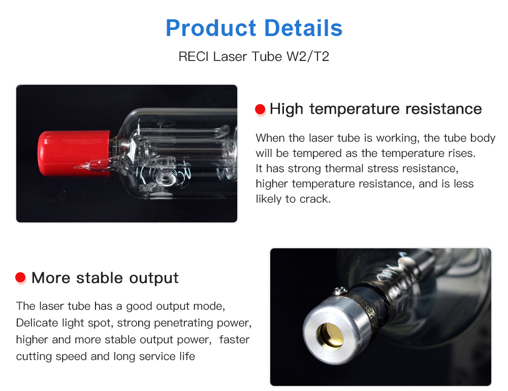 China RECI CO2 Laser Tube 80W, 90W, 100W, 130W, 150W, 180W