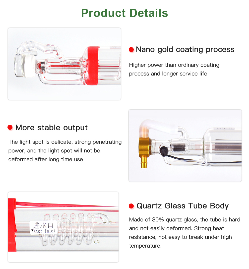 China RECI CO2 Laser Tube 80W, 90W, 100W, 130W, 150W, 180W