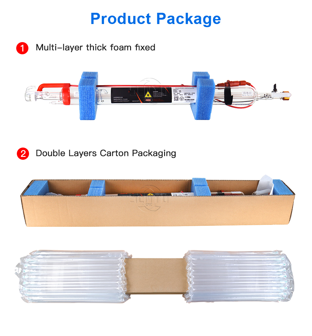 45-55W Co2 Glass Laser Tube Length 850mm Dia.50mm