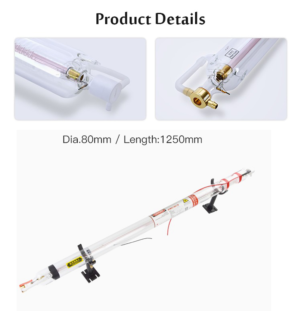 EFR F2 80w F4 100w F6 130w F8 150w Co2 Laser Glass Tube for Co2 Laser Cutting and Engraving Machine