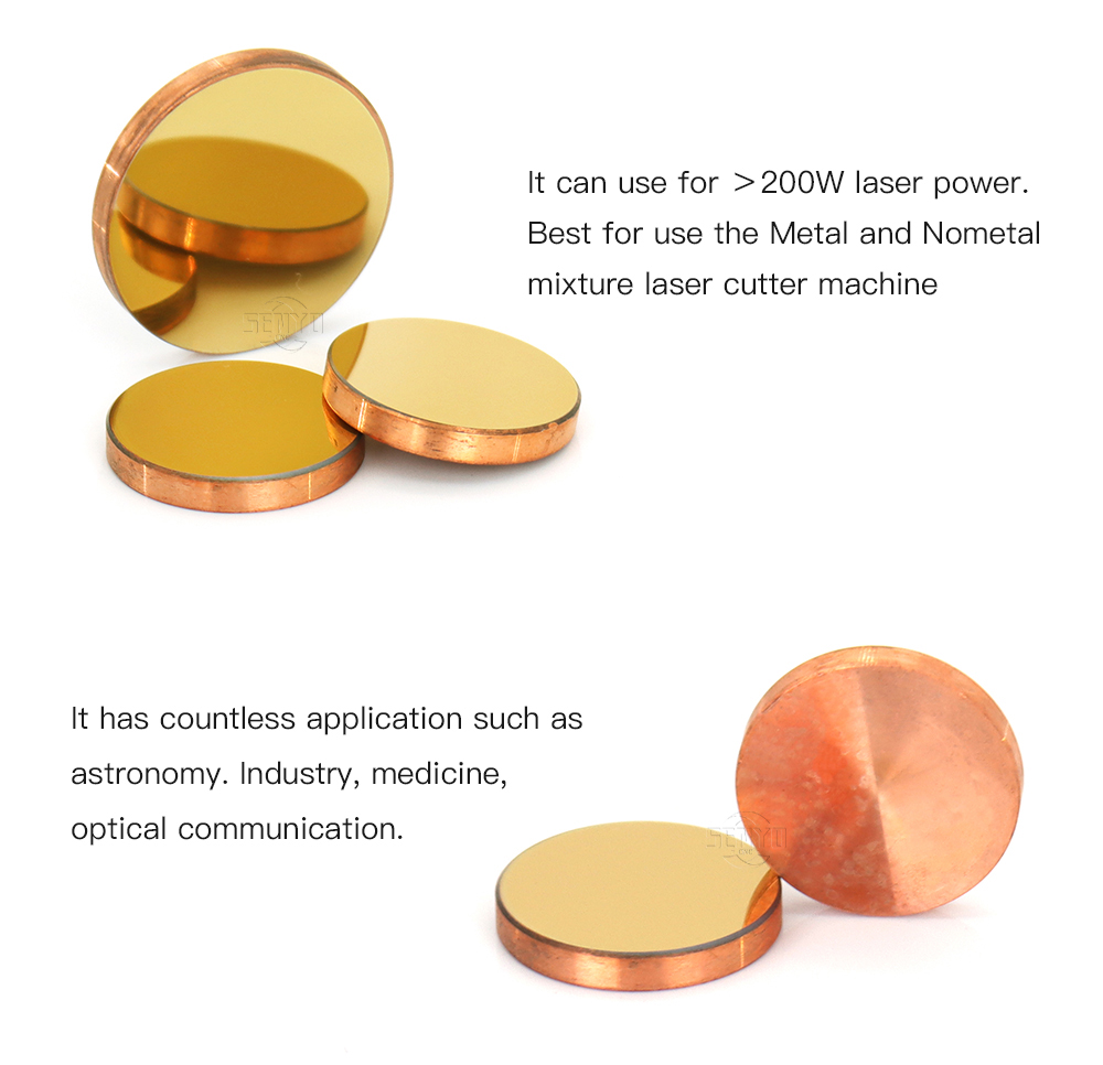 3Pcs Copper Reflect Mirror Diameter 20 25 30mm Cu Laser Mirror for Co2 Laser Cutting and Engraving Machine