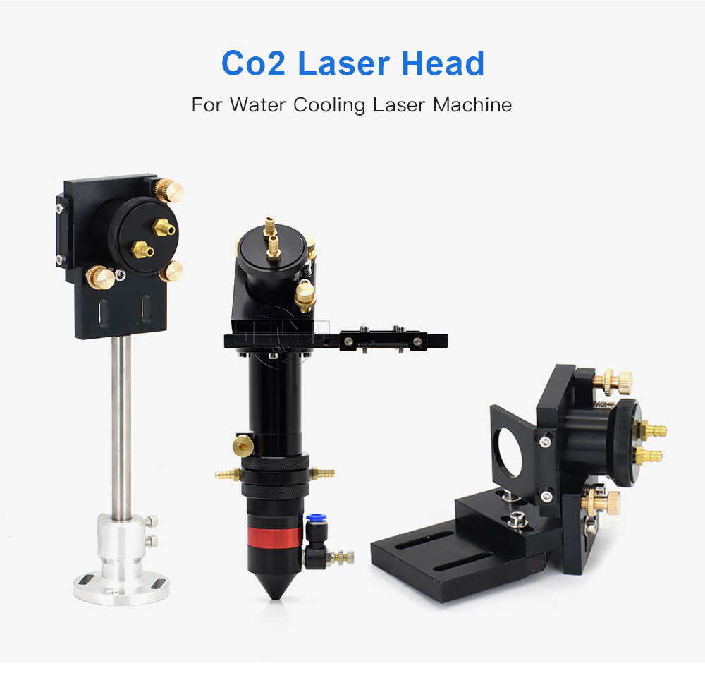 CO2 Laser Head Set with Water Cooling Interface Mirror 30x3mm Focus Lens 25x63.5mm for Water Cooling Laser Machine