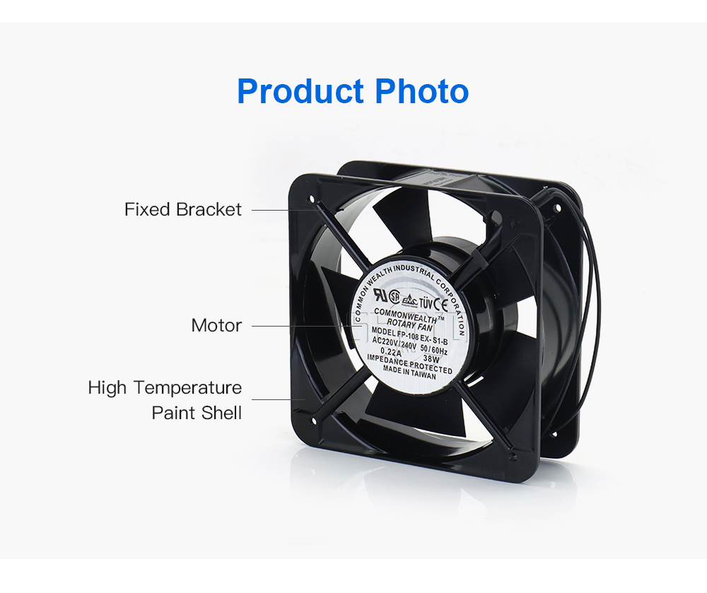Rotary Fan 150x150x50mm 108EX-S1-S Voltage 220V 38W 0.22A 50-60Hz