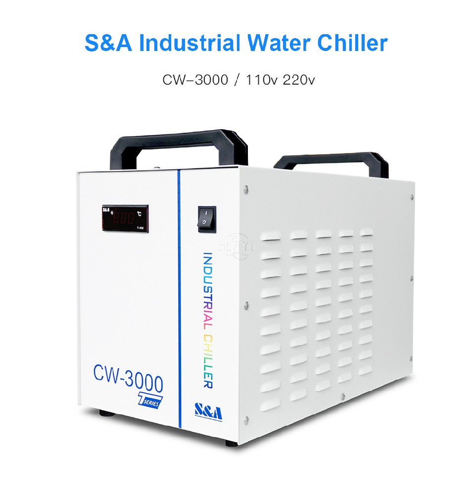 S&A Industry Chiller CW3000 DG110V TG220V for CO2 Laser Cutting Machine Water Cooled Chiller
