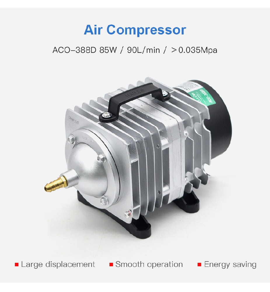 85W ACO-388D Air Compressor Electrical Magnetic Air Pump for CO2 Laser Engraving Cutting Machine