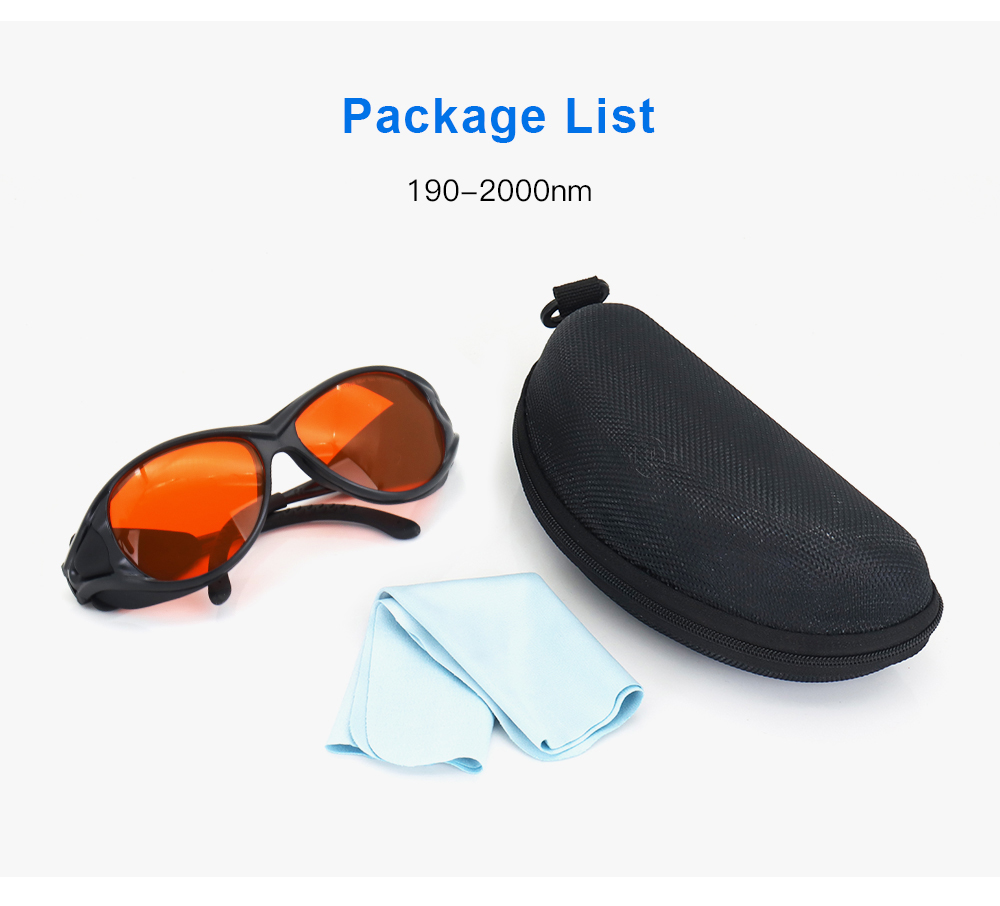 Laser Safety Glasses 190-565nm & 820-1100nm OD4+ Shield Protective Glasses Protection Eyewear