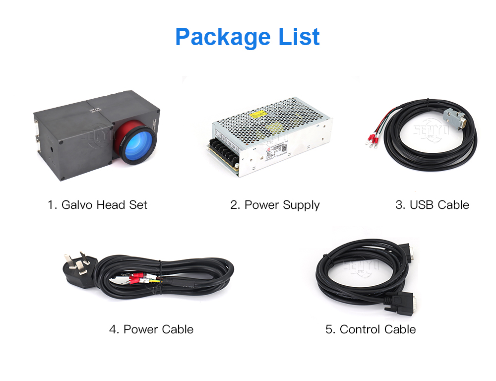 1064nm Cost-Effective 3D Galvo Scanner Aperture 10mm 15VDC Galvo Head Set for 3D Fiber Laser Marking Machine