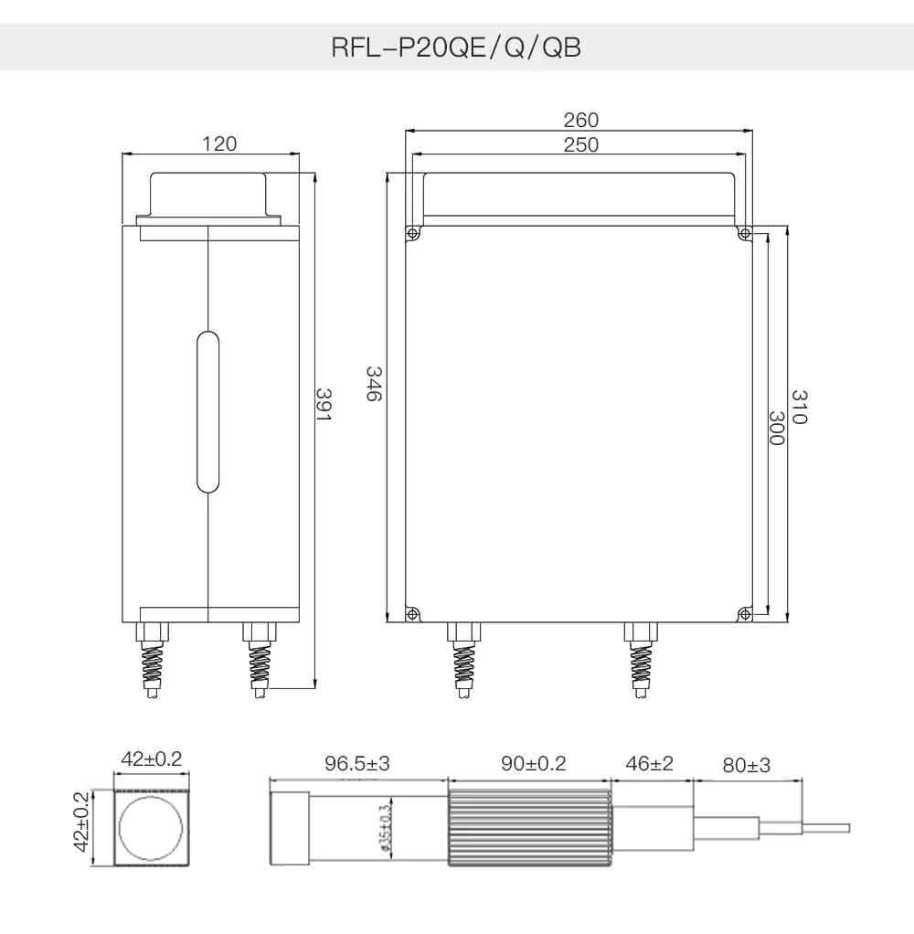 Raycus 20-100W Q-switched Pulse Fiber Laser Source 1064nm