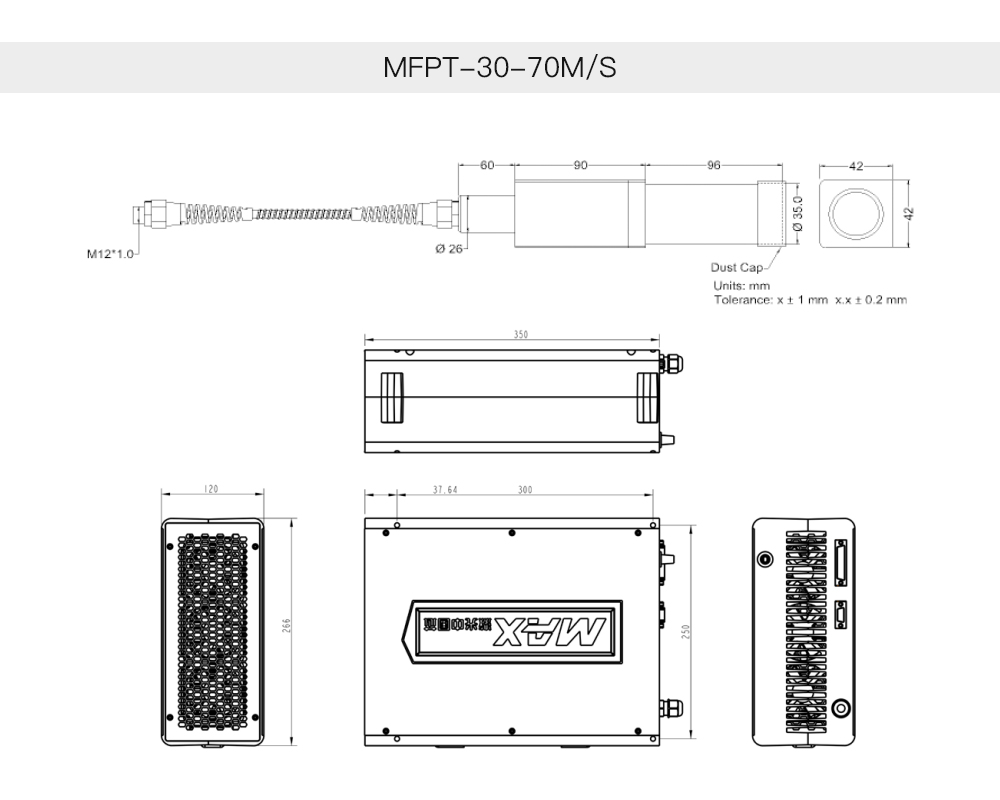MAX MOPA MFPT 100W Pulse Width Adjustable Pulsed Fiber Laser Source 24VDC