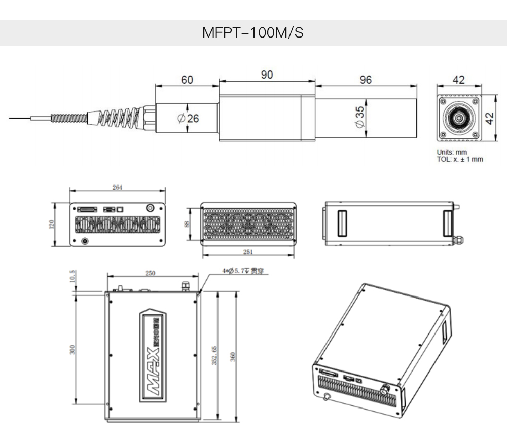MAX MOPA MFPT 100W Pulse Width Adjustable Pulsed Fiber Laser Source 24VDC