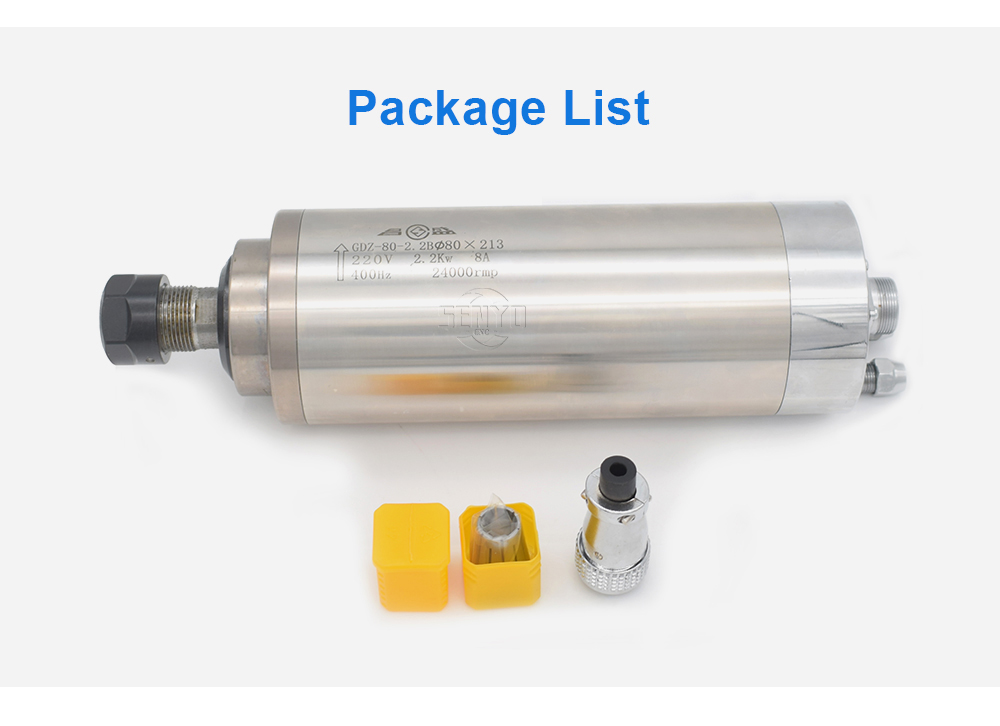 Water Cooled Spindle Motor GDZ-80 1.5KW 2.2KW ER11 ER16 ER20 Voltage 220V 380V 5A 8A GDZ-80 for CNC Router Machine