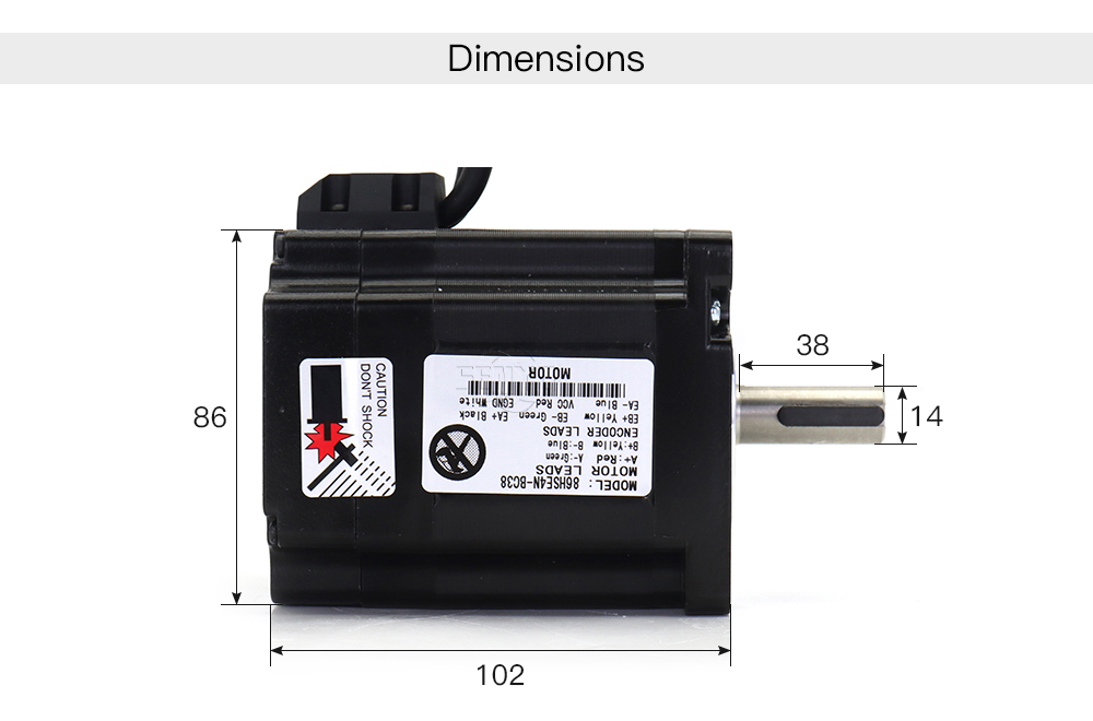 Hybrid Servo Motor Driver Kits NEMA34 4.5N.m 3000RPM 20-80VAC High Speed Stepper Servo Motor HSS86 + 86HSE4N
