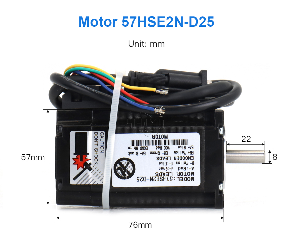 NEMA23 2N.m Closed Loop Stepper Motor Driver Kits 57HSE2N-D25 + HSS57
