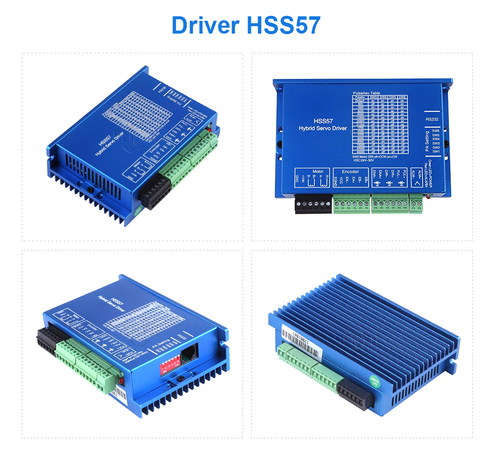 NEMA23 2N.m Closed Loop Stepper Motor Driver Kits 57HSE2N-D25 + HSS57