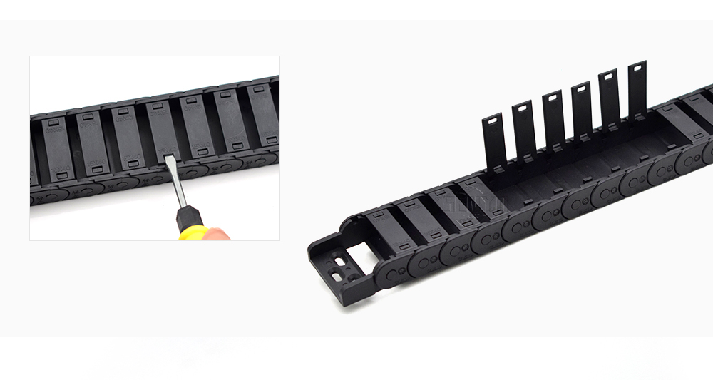 1meter Cable Chain Semi-Enclosed 15*20 30 40 50mm Wire Transmission Carrier Plastic Drag Towline