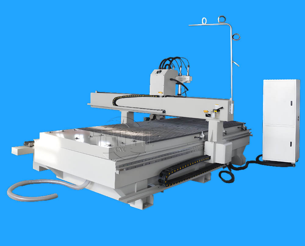 Automatic Tool Change Multi Spindle Three Heads 4 Axis Cnc Wood Router for Furniture,doors,cabinets